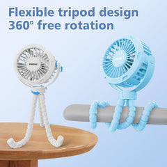 SOPOKE fan with 2000mAh battery delivers hours of cooling during travel.