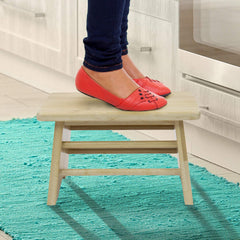 Sorbus Bamboo Step Stool front view highlights a stable surface for kids and adults