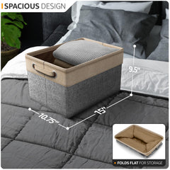 Sorbus collapsible bins with dual handles are easy to transport around the home.