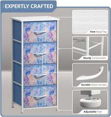 Sorbus pastel tie-dye fabric drawers organize toys, cosmetics, and accessories