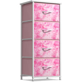 Sorbus pink tie-dye 4-drawer dresser storage for stylish organization.