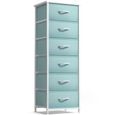 Sorbus Fabric Dresser Aqua top view showing steel frame and stable surface