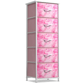Sorbus fabric dresser pink drawers open for quick toy and clothing access
