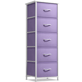 Sorbus purple fabric dresser with five drawers for organized kids’ clothing storage.