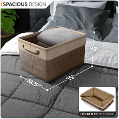Sorbus fabric storage bin 15-inch open on shelf for organization.