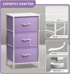 Sorbus nightstand removable foldable drawers enabling flat storage when not in use.
