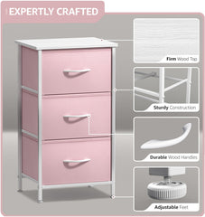 Sorbus nightstand soft fabric drawers with reinforced base for quiet access.