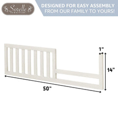 Sorelle adult rail compatibility ensures long-term use of crib furniture.