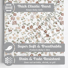Sorrel and Fern bassinet sheets in soft cotton blend provide gentle comfort for nap times.