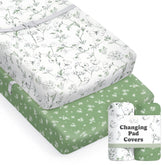 Sorrel + Fern Butterfly Garden changing pad cover in soft cotton blend for baby changes