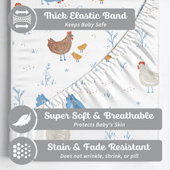 Sorrel + Fern changing pad cover in soft cotton blend for gentle diaper changes.