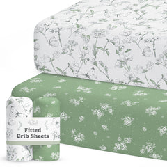 Sorrel and Fern Butterfly Garden crib sheet, ultra-soft cotton blend for cozy baby sleep