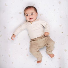 Sorrel+Fern crib sheet stars pattern adds visual interest and comfort.