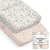 Sorrel + Fern Fleurette changing pad cover with floral pattern for soft changes
