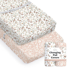 Sorrel + Fern Fleurette changing pad cover with floral pattern for soft changes