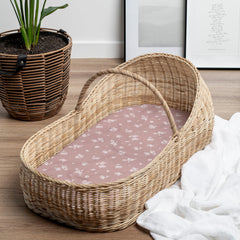 Halo BassiNest compatibility demonstrated by Sorrel + Fern bassinet sheets