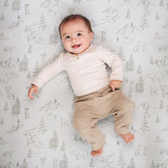 Sorrel + Fern organic cotton blend fabric emphasizes soft, breathable comfort.