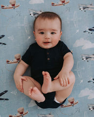 Sorrel + Fern soft cotton blend fabric close-up for baby comfort.