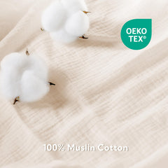 SOULFUL muslin crib sheet—fits standard 28x52 crib mattresses.