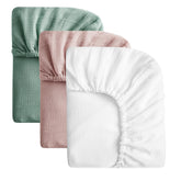 SOULFUL muslin crib sheet white on mattress offers soft, breathable comfort for babies