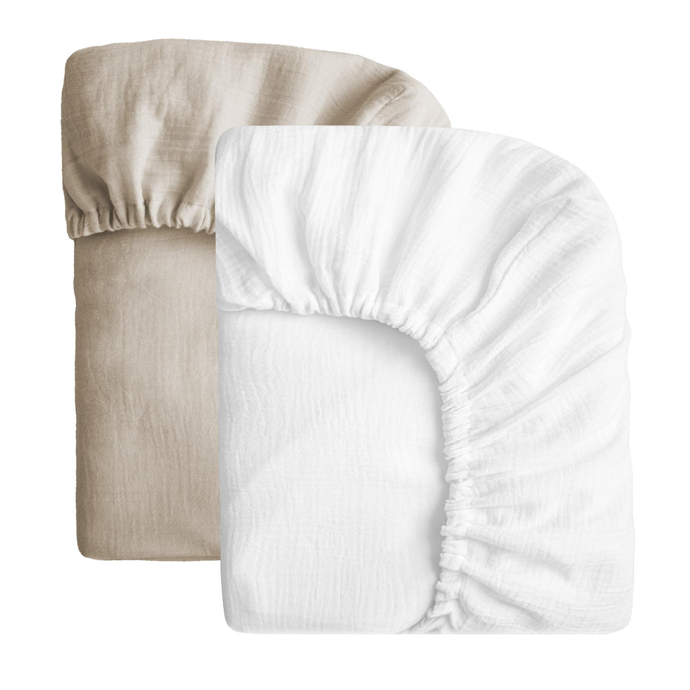 SOULFUL muslin crib sheet white — ultra-soft and breathable for baby sleep