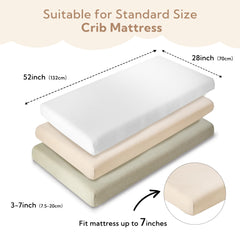 SOULFUL muslin crib sheets 28x52 dimensions for snug mattress fit