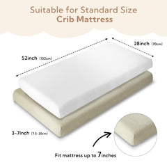 SOULFUL crib sheet with elastic band keeps sheets flat and secure on standard crib.