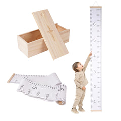 Soundly Made growth chart wall canvas height ruler for easy tracking from toddler to teen.