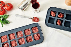 Charcoal Souper Cubes freezer molds are dishwasher-safe for easy cleanup.