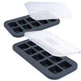 Souper Cubes 2 Tbsp freezer mold with charcoal lid for organized portions.