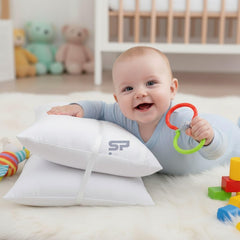 SP Cotton 12x16 inch pillowcase size shown for toddler travel pillows.