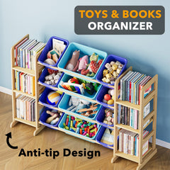 Solid pine wood construction provides durable support for busy kids spaces.