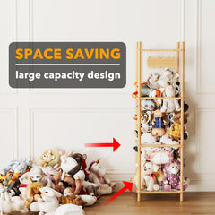 SpaceAid sturdy wooden frame with reinforced bars for safe plush toy storage.