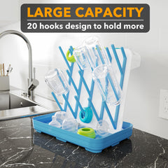 SpaceAid vertical bottle holder keeps bottles neatly air-drying in compact spaces.