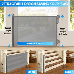 SPACEANY 55 inch wide adjustable gate fits large openings and irregular layouts