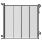 SPACEANY reinforced retractable baby gate, top view, demonstrates doorway compatibility for safer spaces.