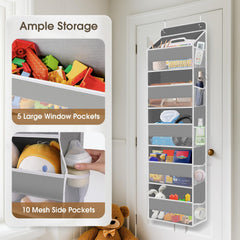 SpaceHacks 40 lbs capacity door organizer with reinforced bottom for stable storage