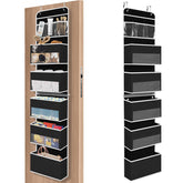 SpaceHacks 6-Tier Door Organizer front view with clear pockets for easy lookup