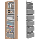 SpaceHacks 6-tier over-the-door organizer full view showing ample pockets for clutter-free spaces