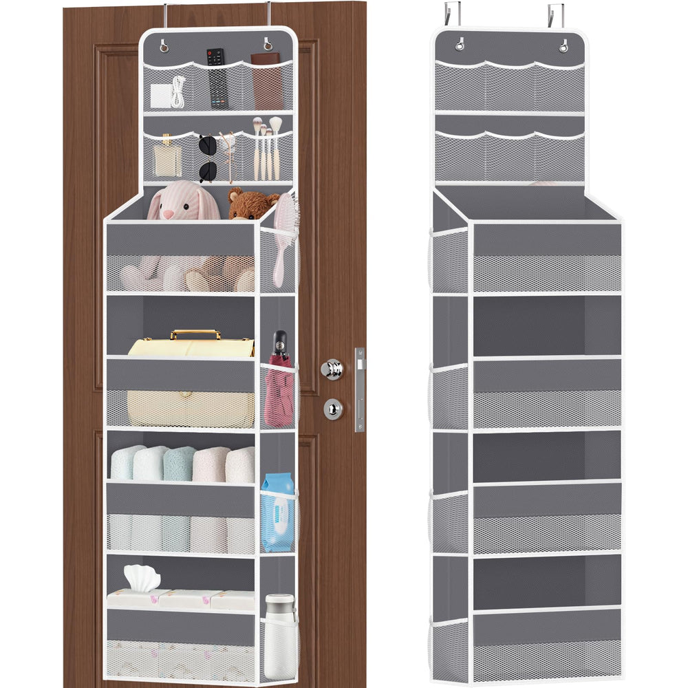 SpaceHacks 6-tier over-the-door organizer with mesh pockets enhances space and accessibility