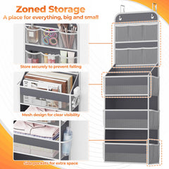 SpaceHacks large bottom compartments hold toiletries and daily essentials within reach.