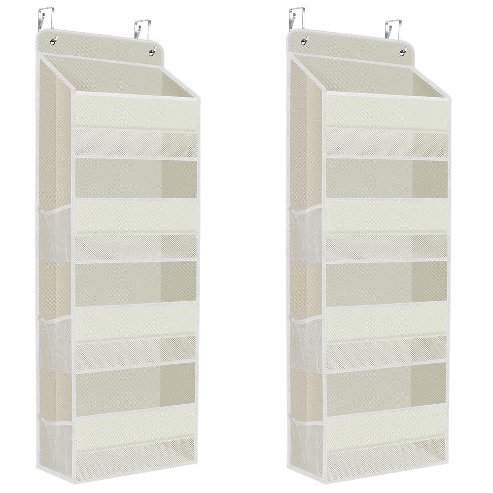 SpaceHacks over-the-door organizer with four pockets for clutter-free storage behind doors.