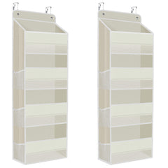 SpaceHacks over-the-door organizer with four pockets for clutter-free storage behind doors.