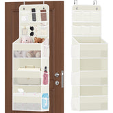 SpaceHacks over-door organizer with mesh pockets keeps small items visible and reachable.