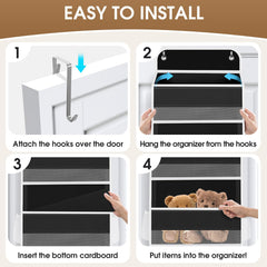 SpaceHacks door organizer interior pockets with mesh sides for quick item scan.