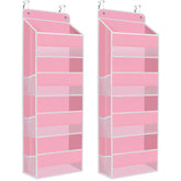 SpaceHacks over the door organizer with clear window and four pockets for quick item finding