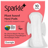 Sparkle Pads with Wings package overview, secure overnight protection.