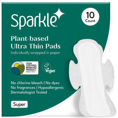 Sparkle Pads with wings, ultra-thin design for comfortable, secure daily protection.