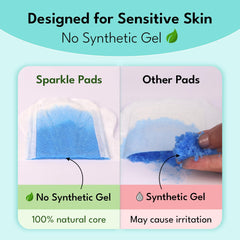Sparkle Pads are unscented and hypoallergenic for sensitive skin.
