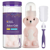 Special Supplies Honey Bear Straw Cup in pink with bear design for independent sipping